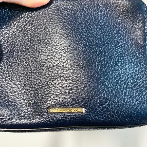 Rebecca Minkoff Mab Camera Bag Navy Blue Leather Crossbody Silver Hardware EUC - Picture 3 of 8
